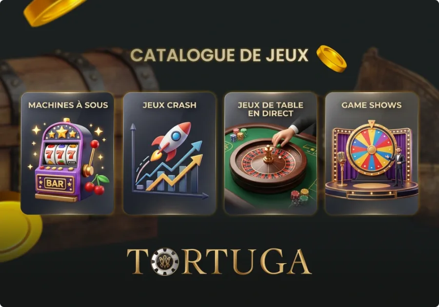 Catalogue de jeux Tortuga Casino pour tous les joueurs